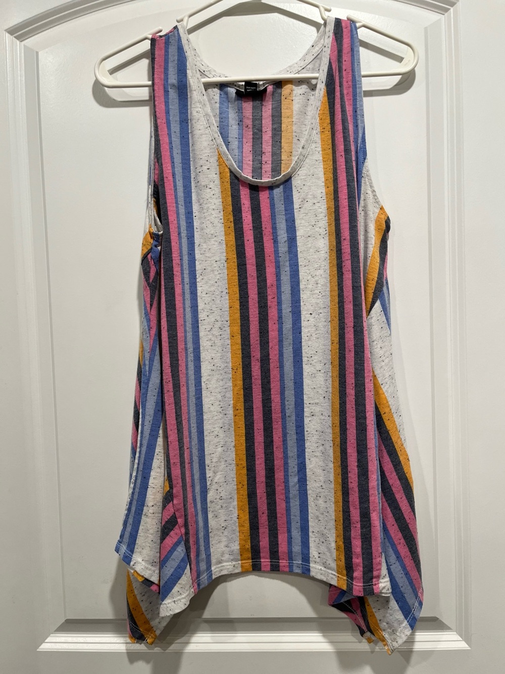Striped Sleeveless Tank Top - Pink, Blue & Mustard